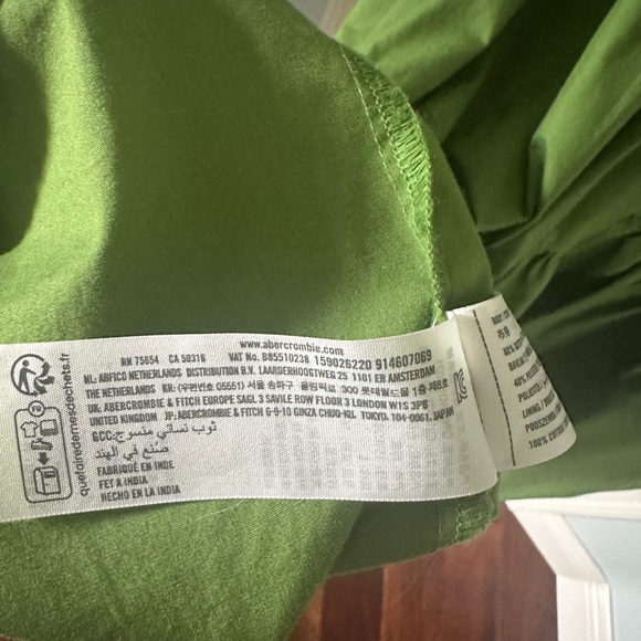 Abercrombie & Fitch Olive Green Gathered Dress - Picture 6 of 6